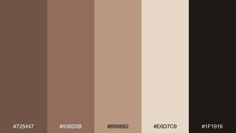 autumn ledger beaver color palette with hex codes