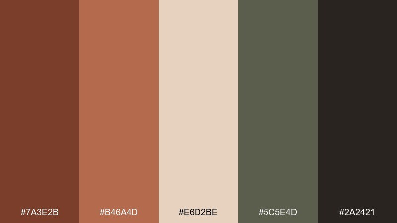 autumn library sienna color palette with hex codes