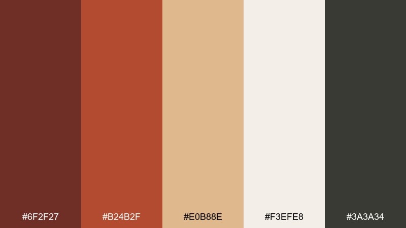 autumn market burnt umber color palette with hex codes
