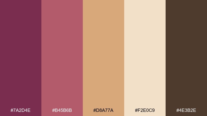 autumn mulberry mulberry color palette with hex codes