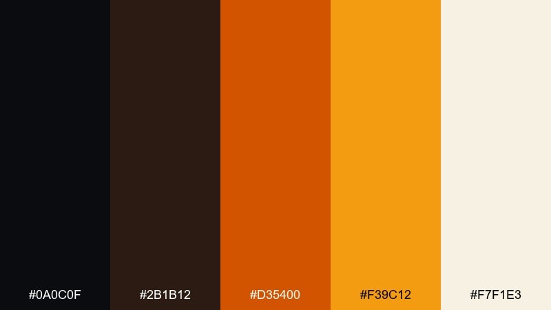 autumn nightfall color palette with hex codes