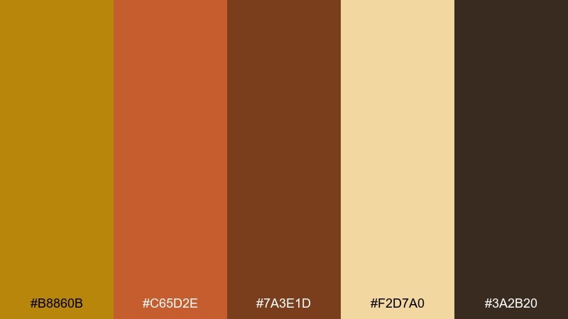 autumn orchard dark goldenrod color palette with hex codes