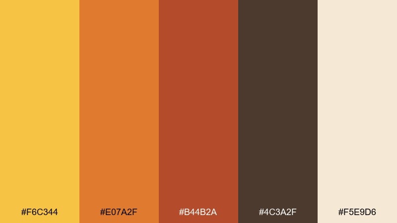 autumn orchard saffron color palette with hex codes