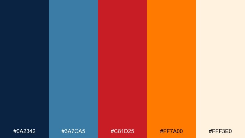autumn regatta color palette with hex codes