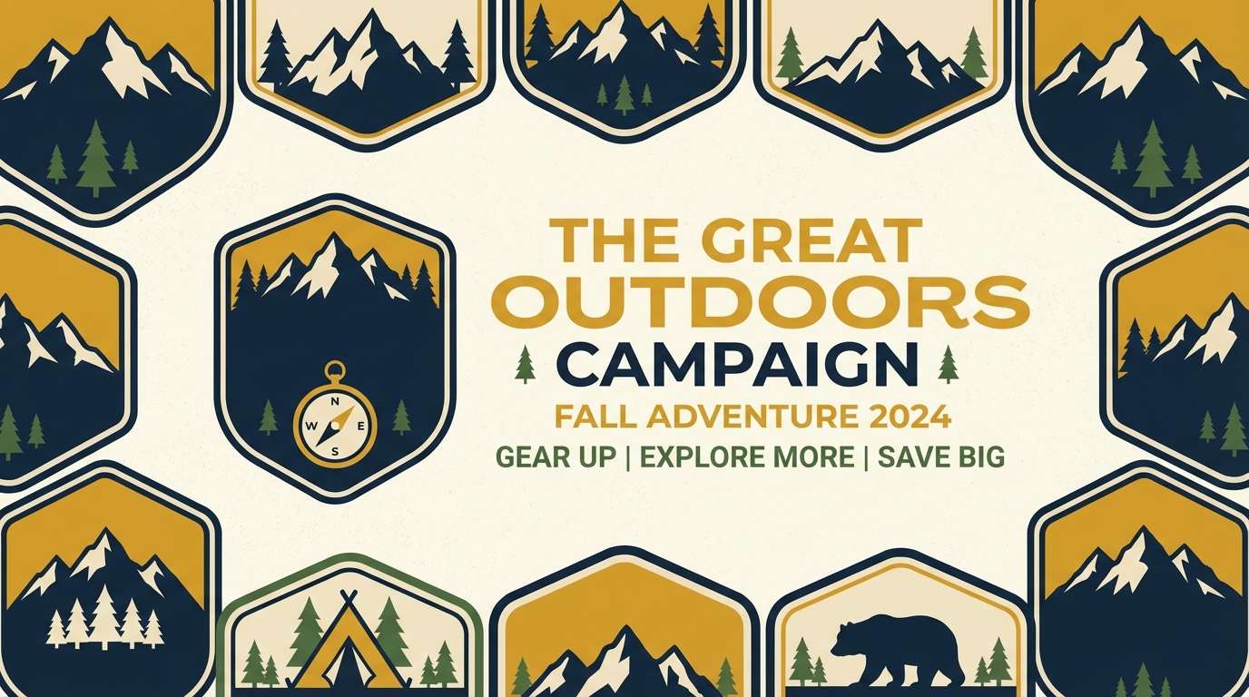 seasonal banner in navy and gold