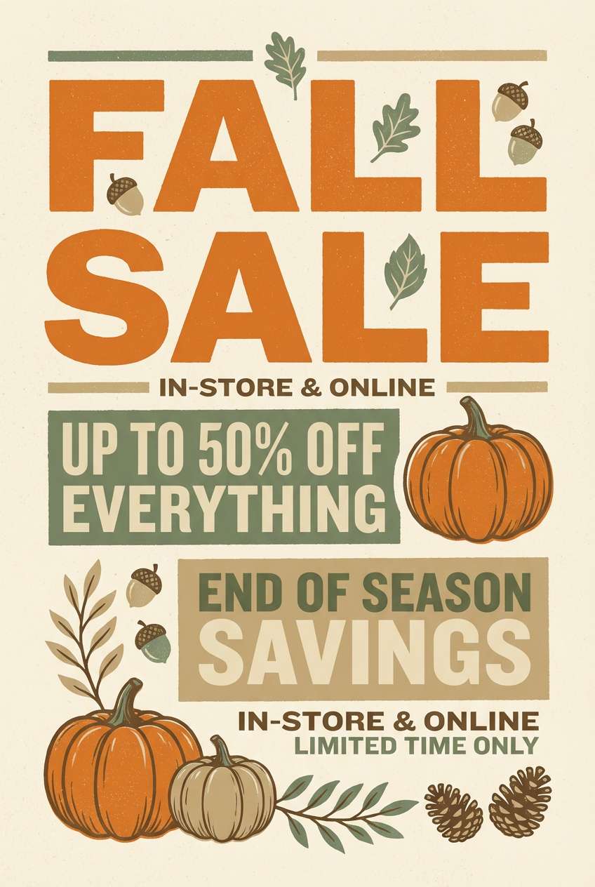 autumn sale poster design