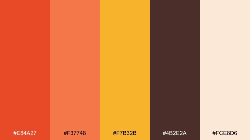 autumn spark flame color palette with hex codes