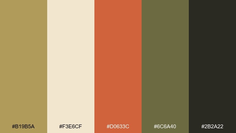 autumn trail color palette with hex codes