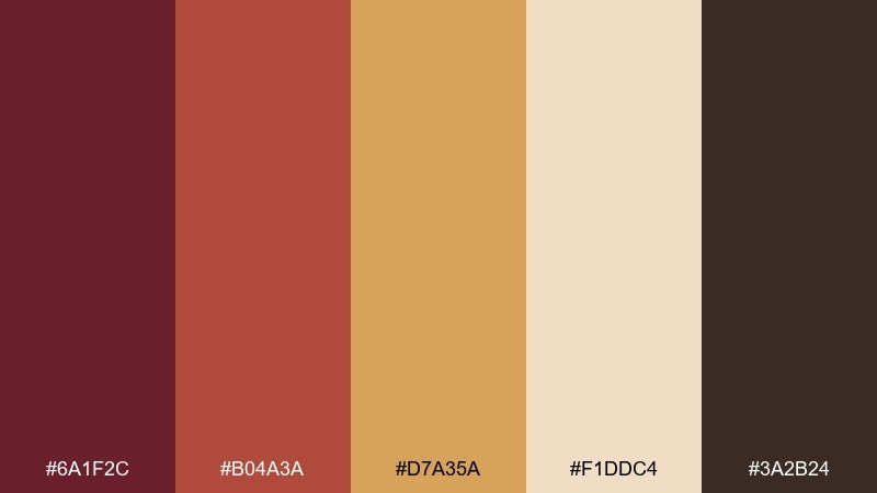 autumn vineyard wine burgundy color palette with hex codes