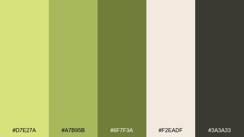 avocado linen color palette with hex codes