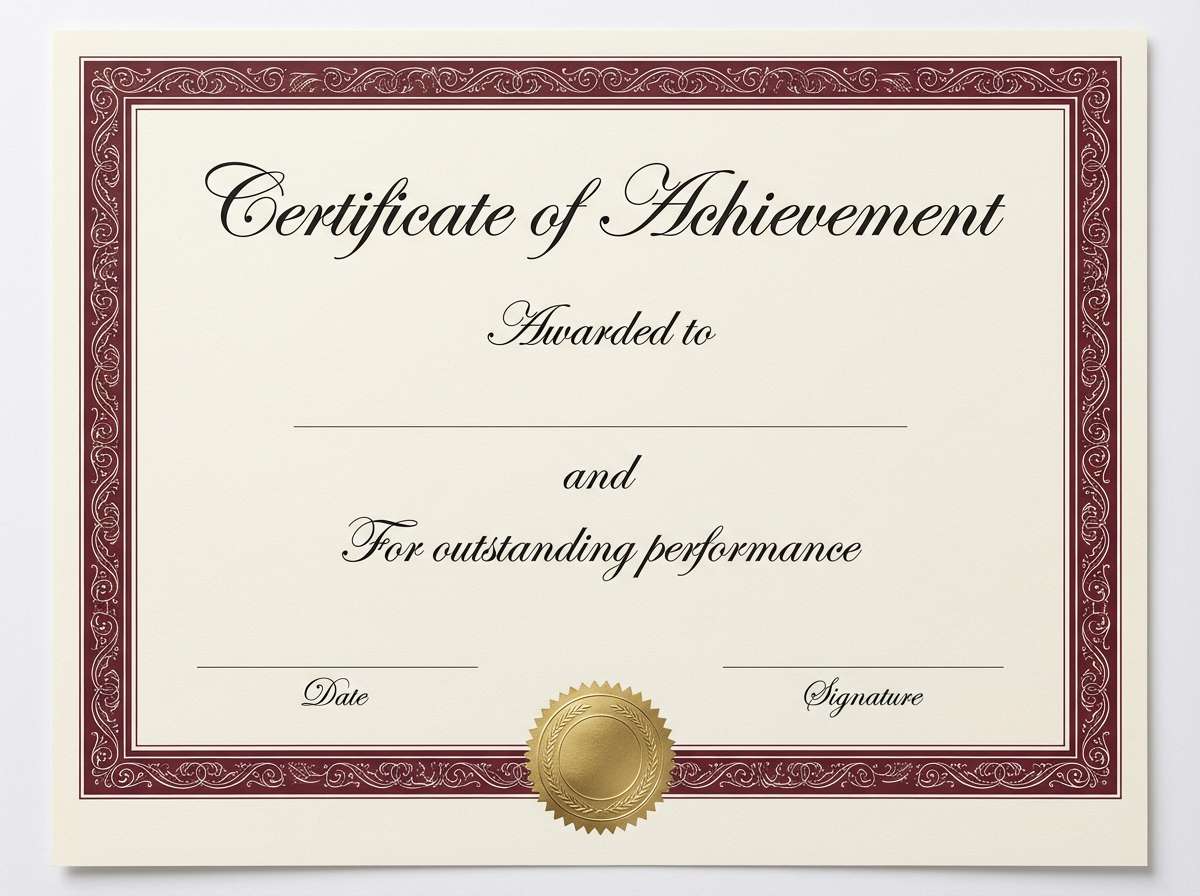 maroon and gold award certificate template