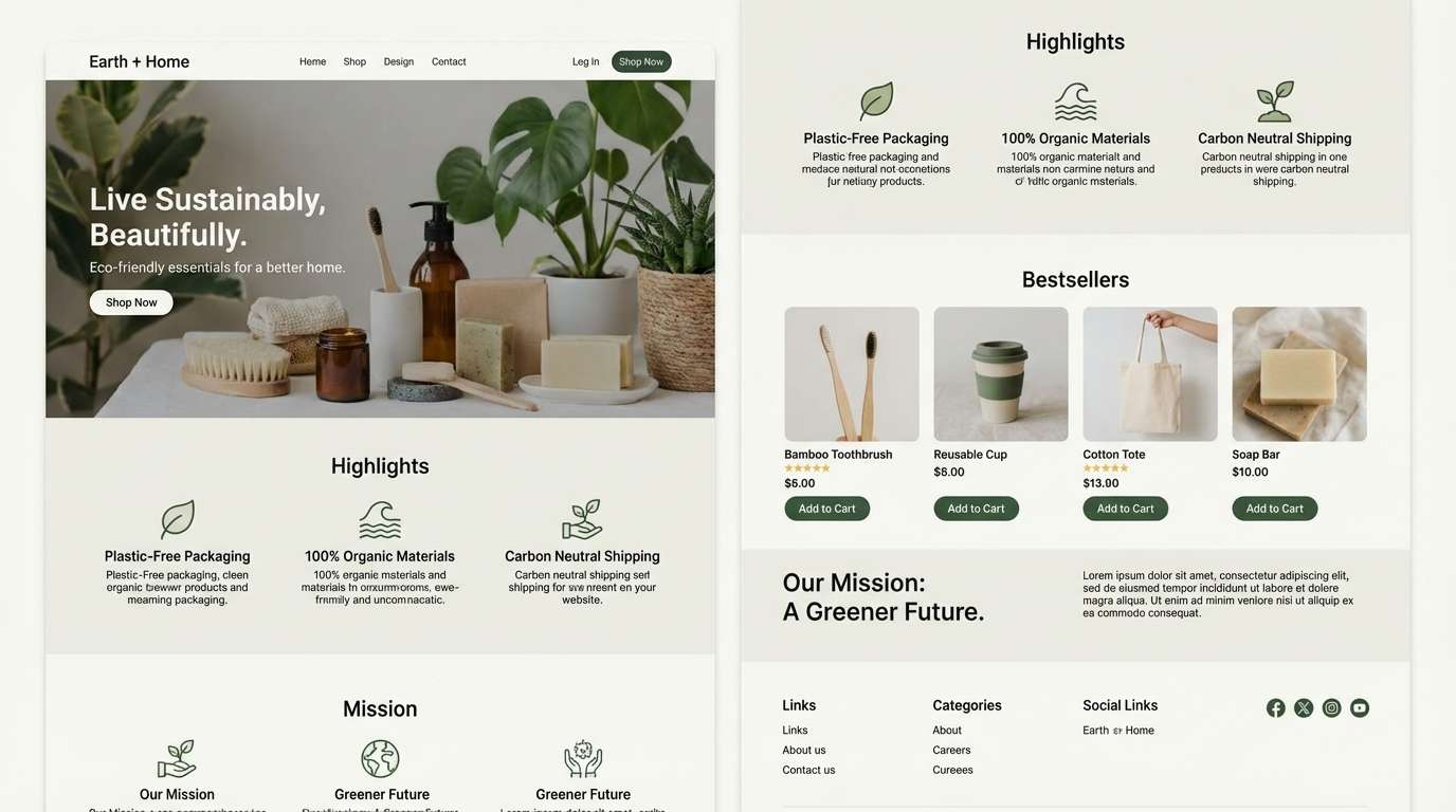 eco landing page design