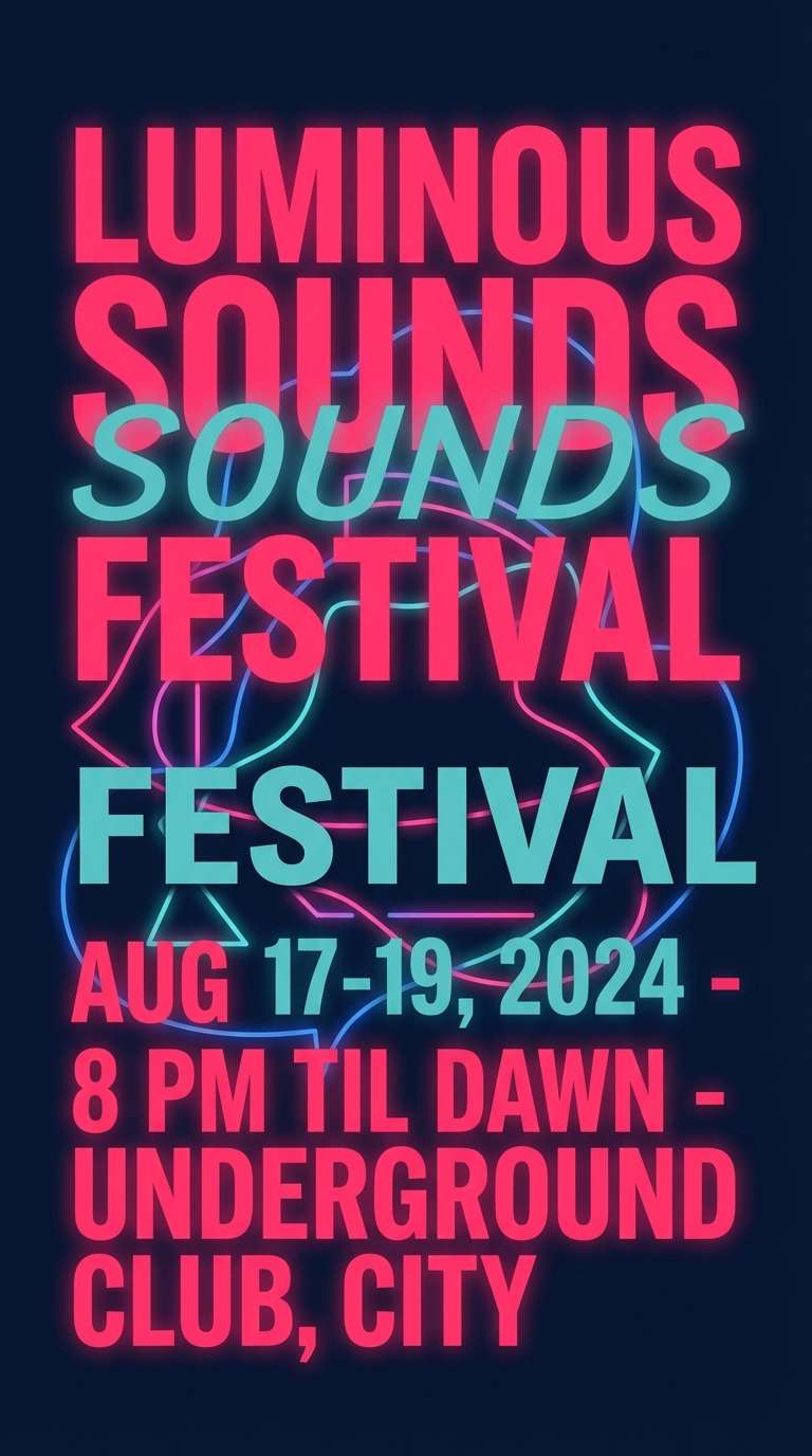 neon festival flyer design