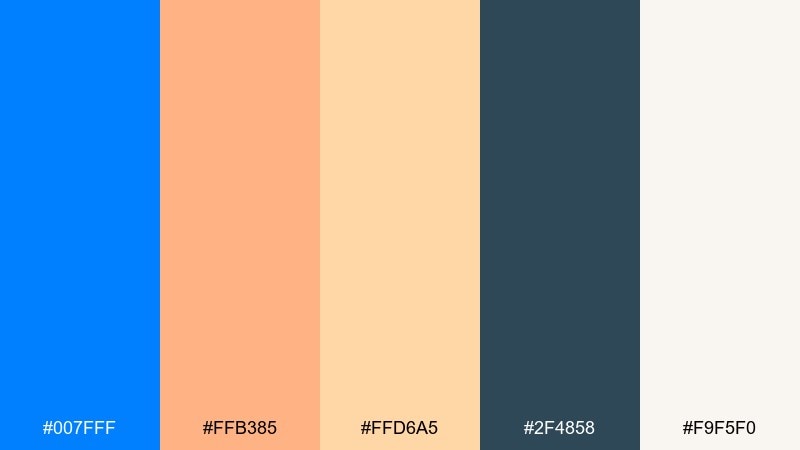azure and apricot azure color palette with hex codes