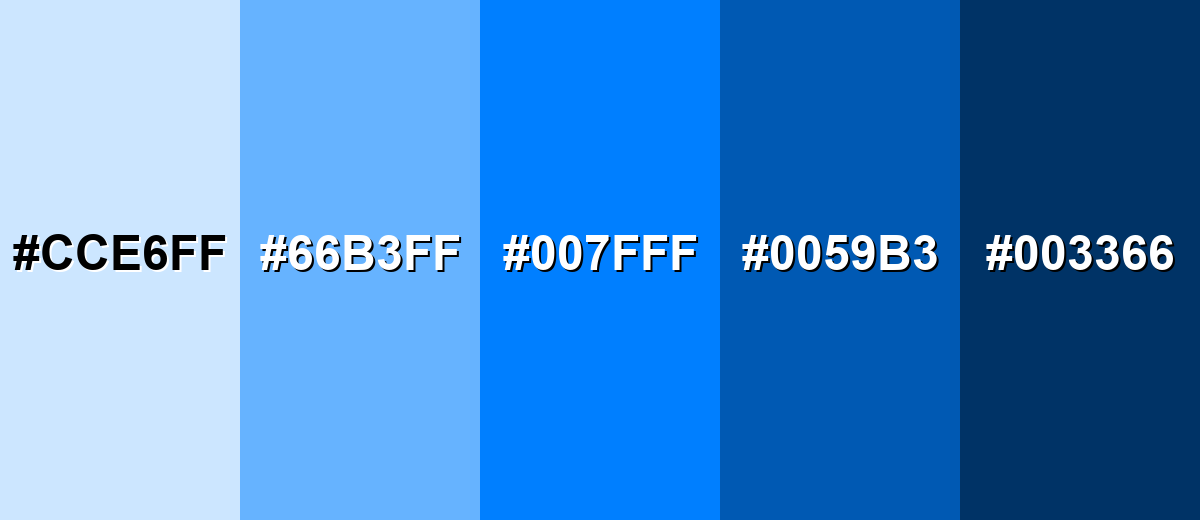 shades and variations of azure-color