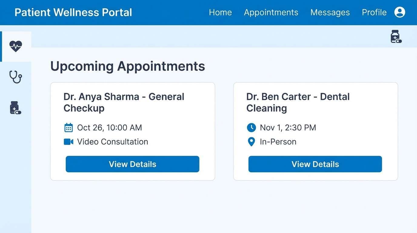 healthcare portal ui