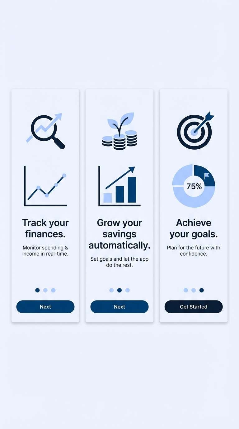 fintech onboarding ui mockup