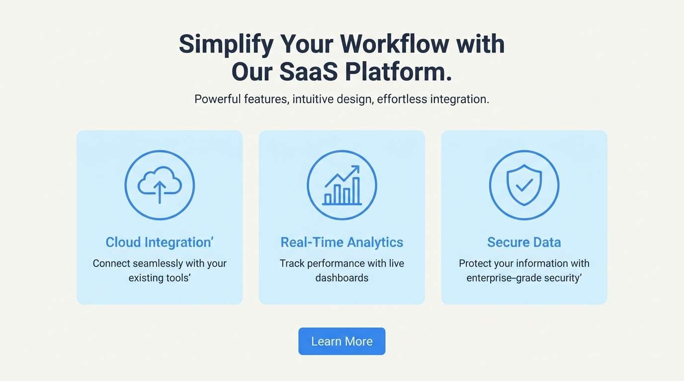 minimal saas feature section