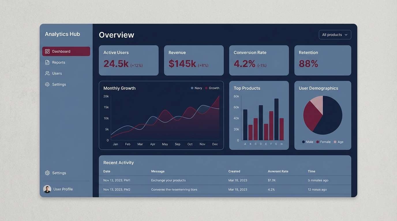 b2b dashboard ui mockup