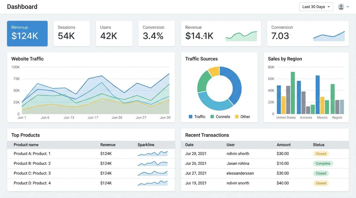b2b dashboard ui mockup