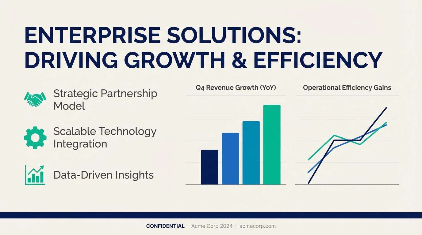 pitch deck in blue and teal