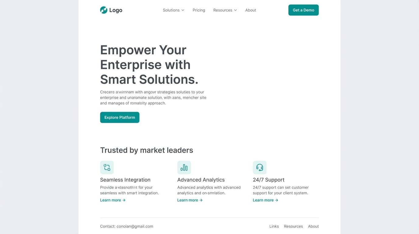clean b2b website ui