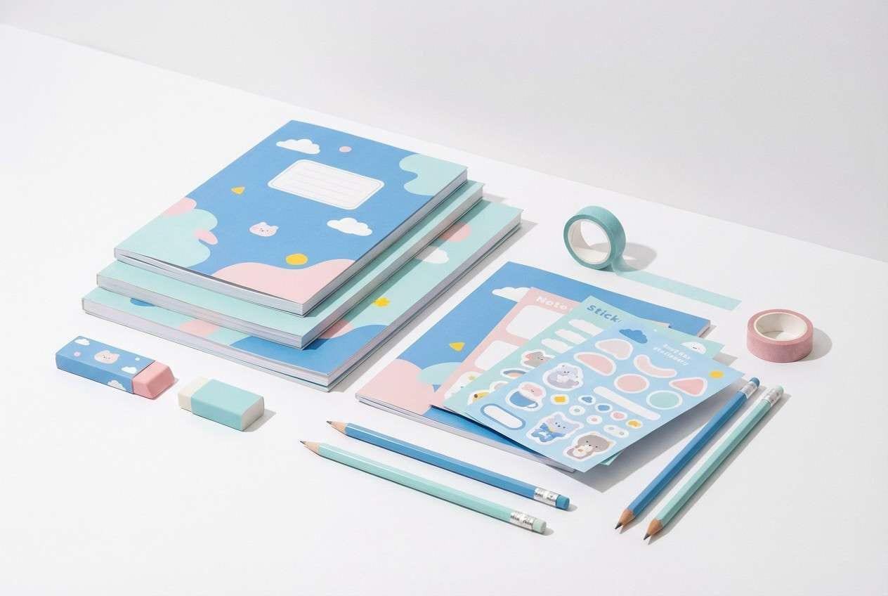pastel stationery set shot