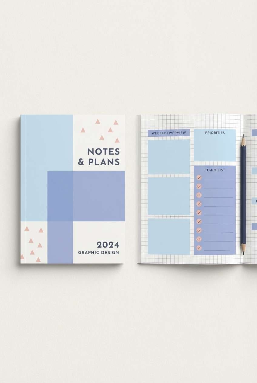 planner cover design mockup