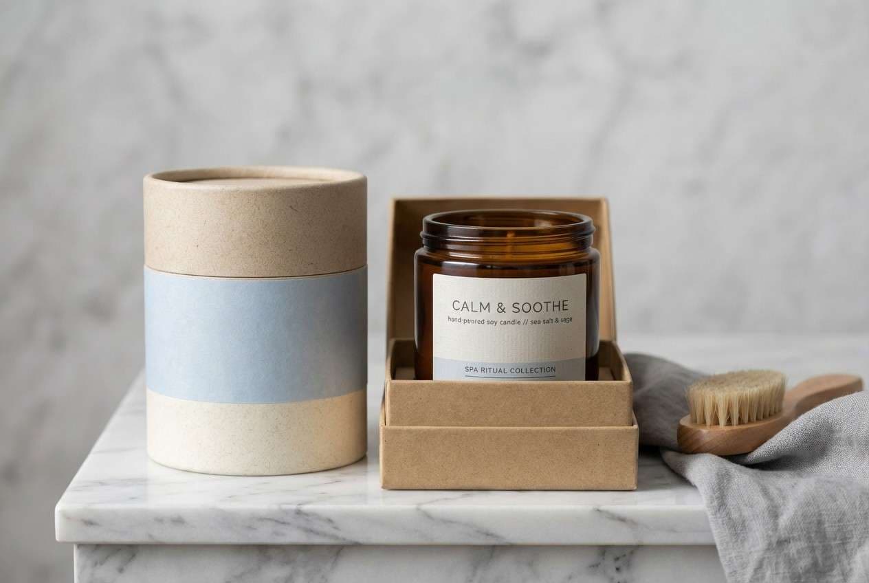 spa candle label packaging