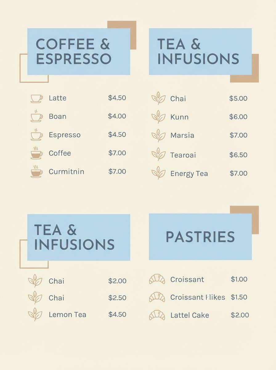 cafe menu poster design