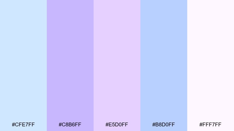 baby blue mauve pastel blue purple color palette with hex codes
