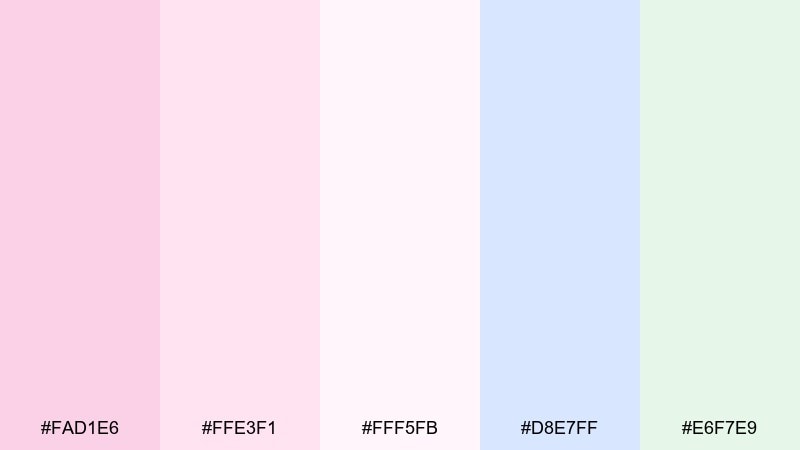 baby pink minimal pastel color palette with hex codes