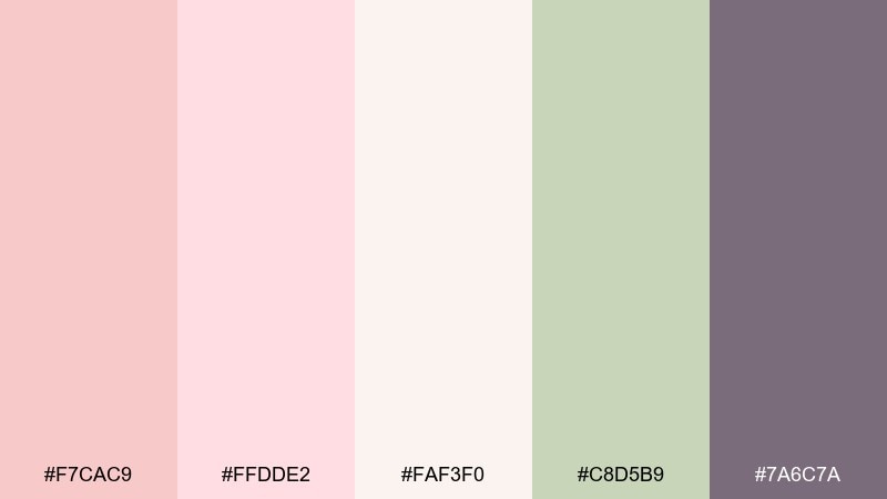 baby pink serenity rose quartz color palette with hex codes