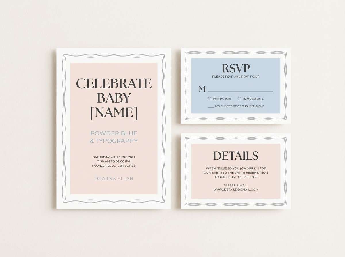 pastel invitation suite layout
