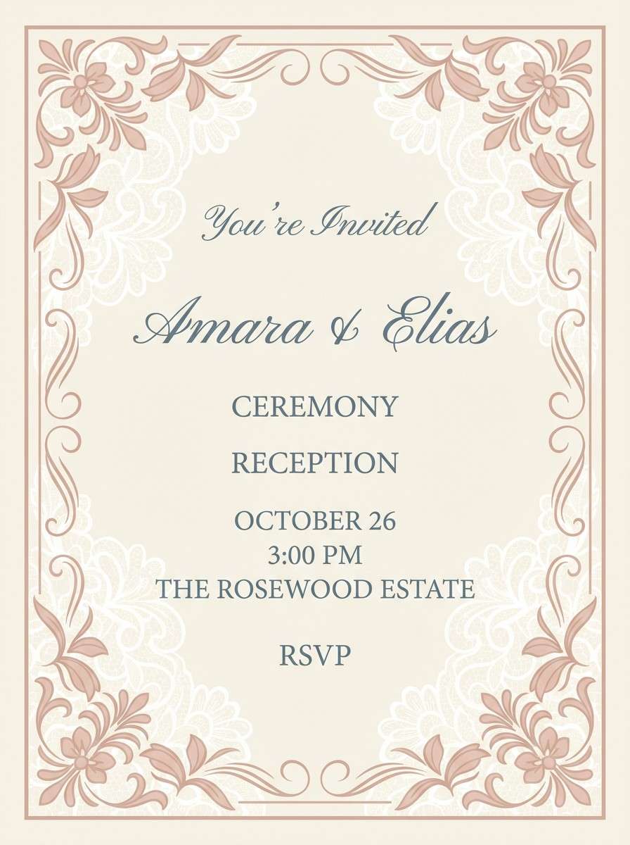 lace invitation design