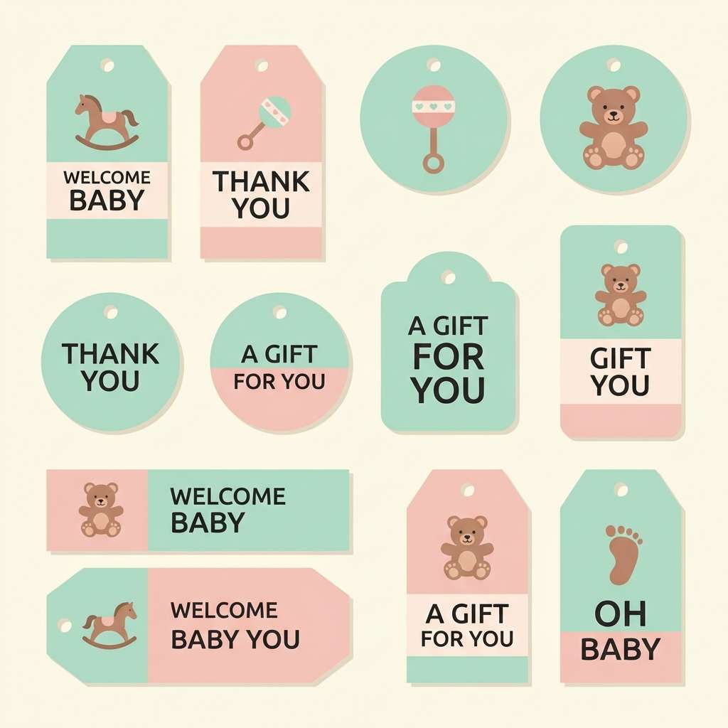 mint favor tags design