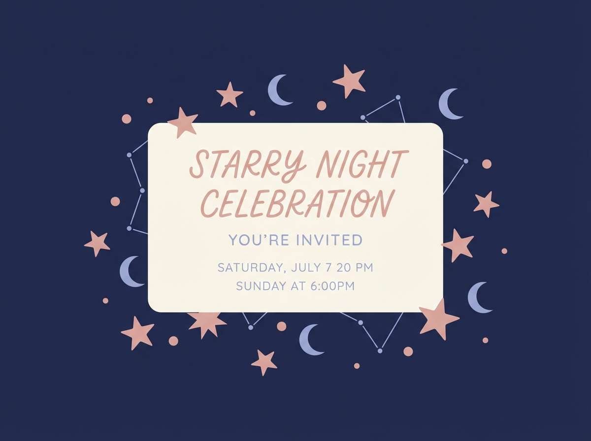 night sky invitation