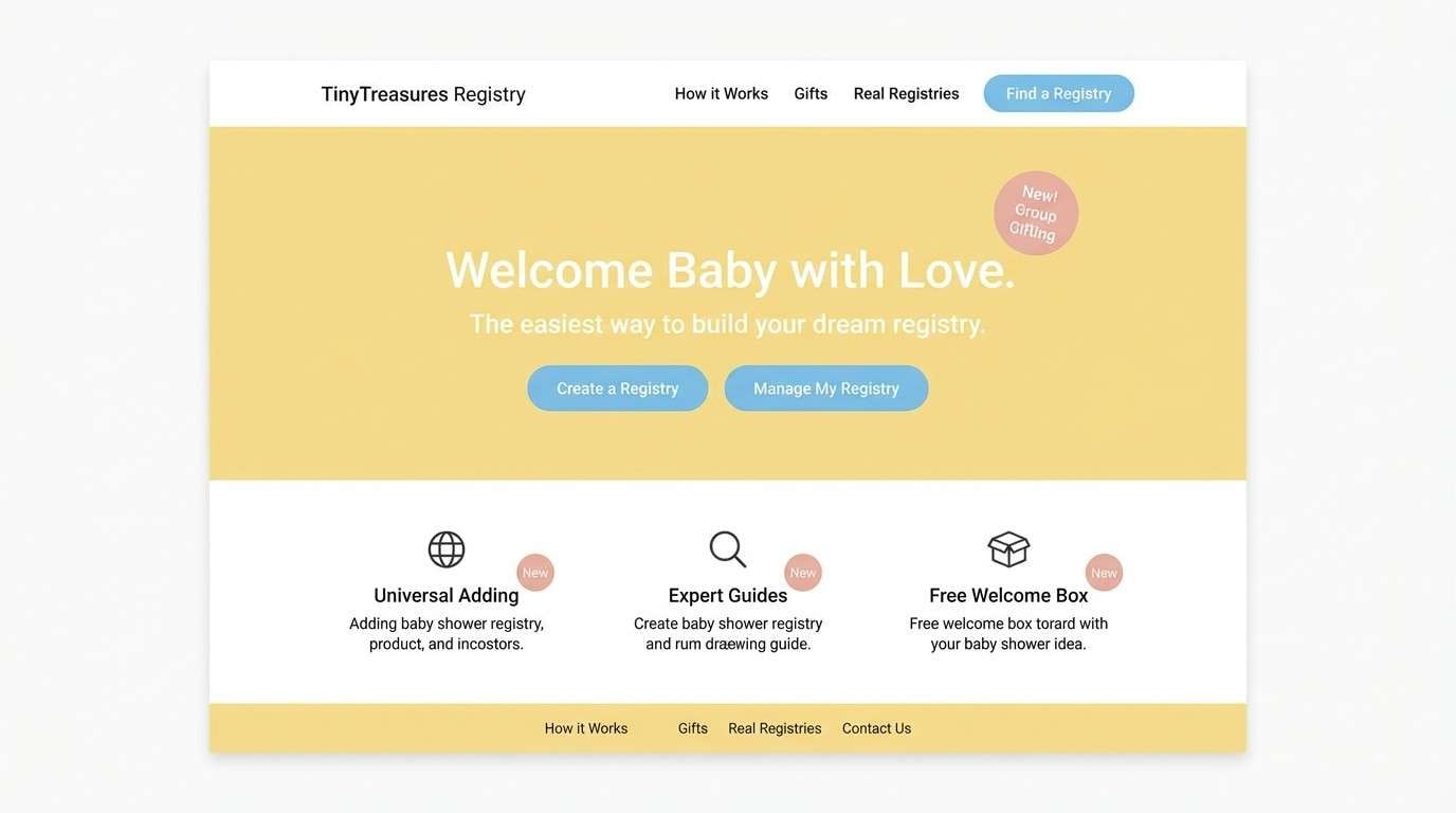 registry landing page ui