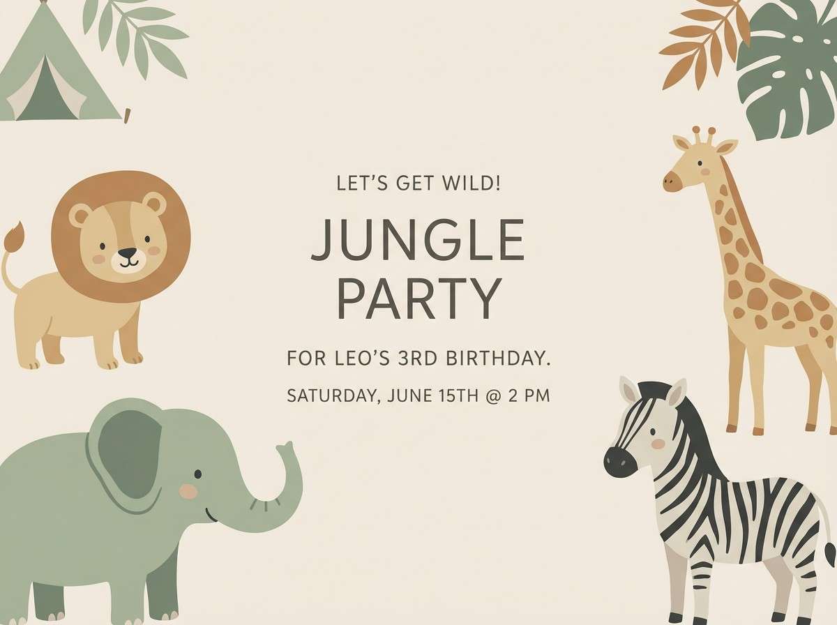 safari invite illustration