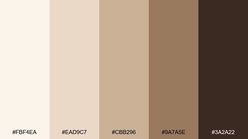 baked almond color palette with hex codes