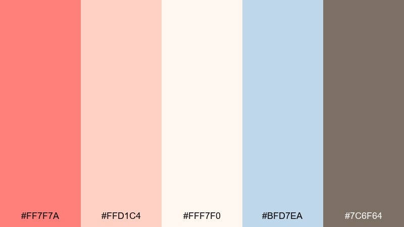 bakery box pastels coral salmon color palette with hex codes