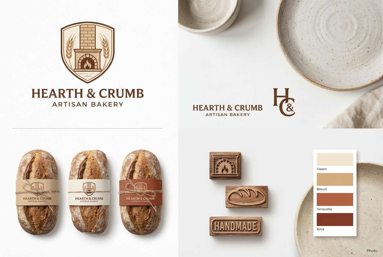 artisan bakery branding board