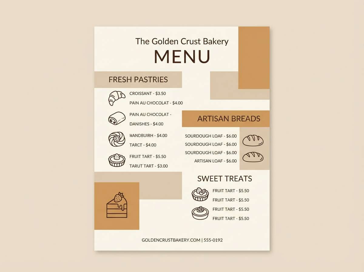 bakery menu flyer