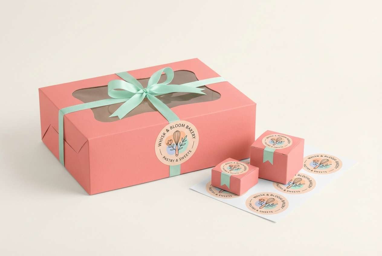 pastel bakery packaging set
