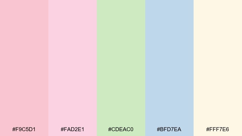 bakery pastels food color palette with hex codes