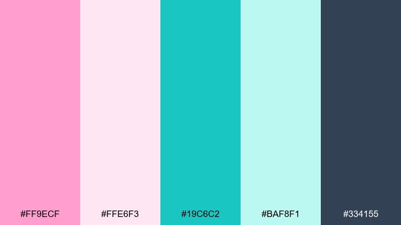ballet aqua glass color palette with hex codes