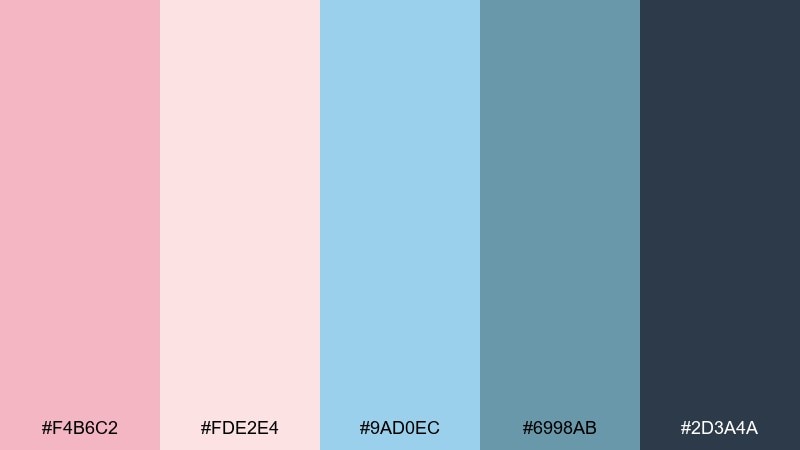 ballet blueprints color palette with hex codes