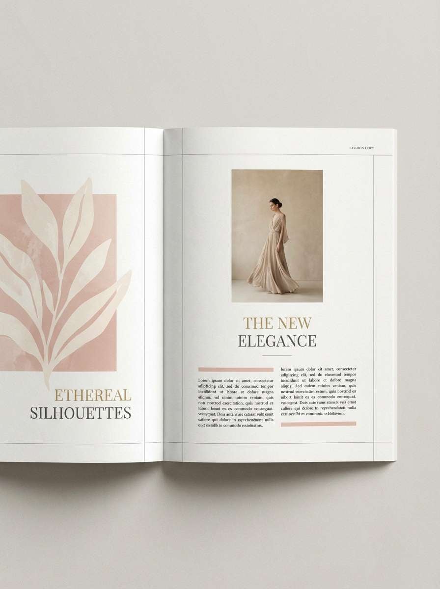 minimal blush editorial layout