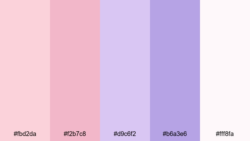 ballet slipper iris color palette with hex codes
