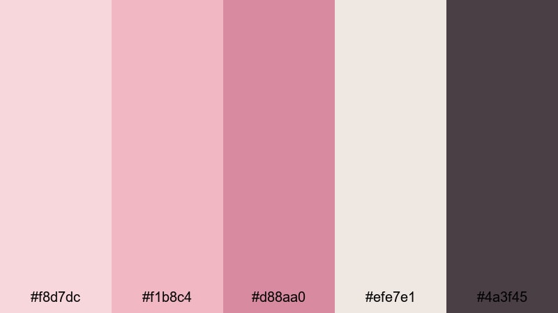 ballet slipper neutral color palette with hex codes